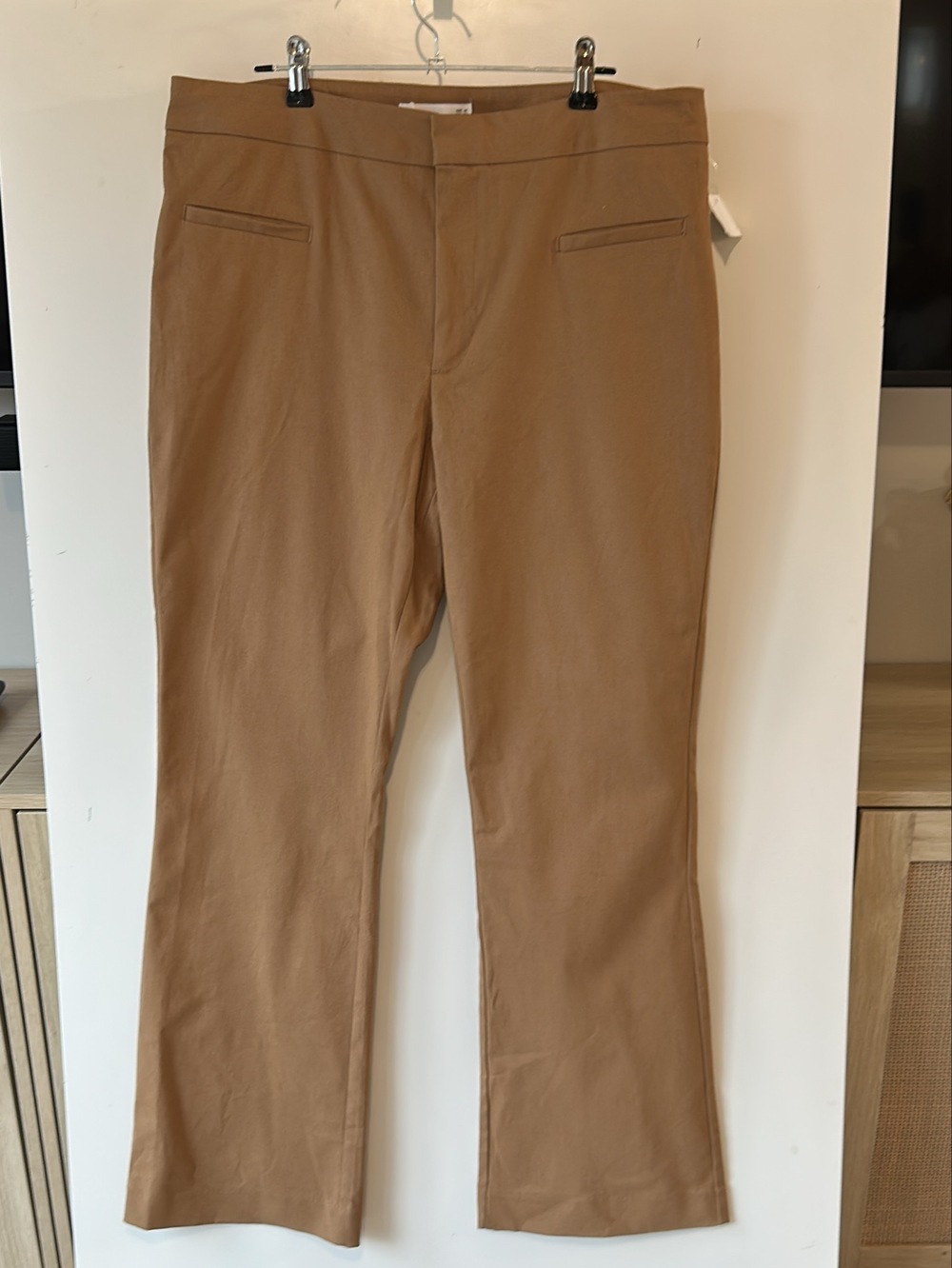 MNG Brown Flared Trousers, Size 12, Classic Fit, Casual Chic
